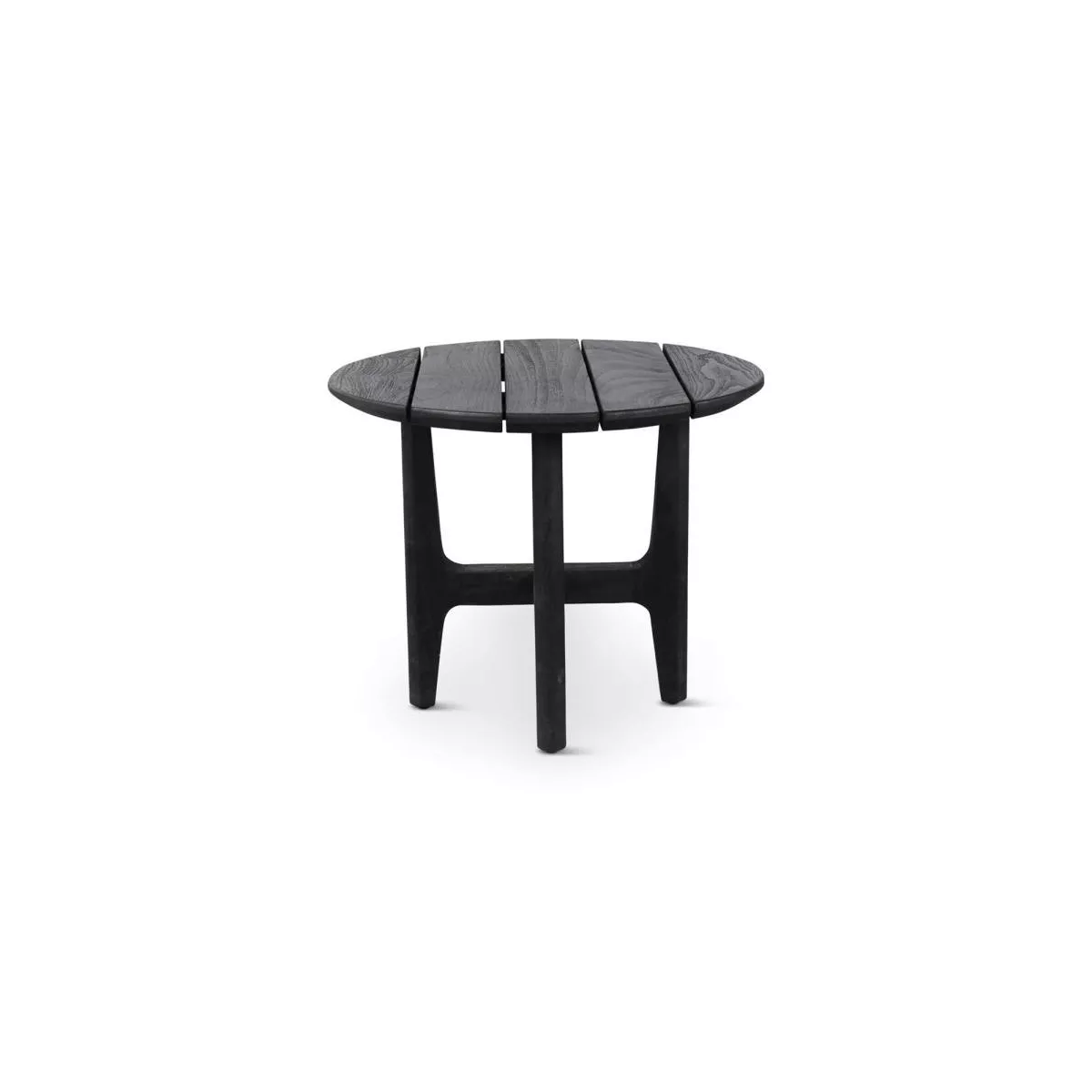 Table basse Teck Outdoor Anais 60x60cm Ronde Noir