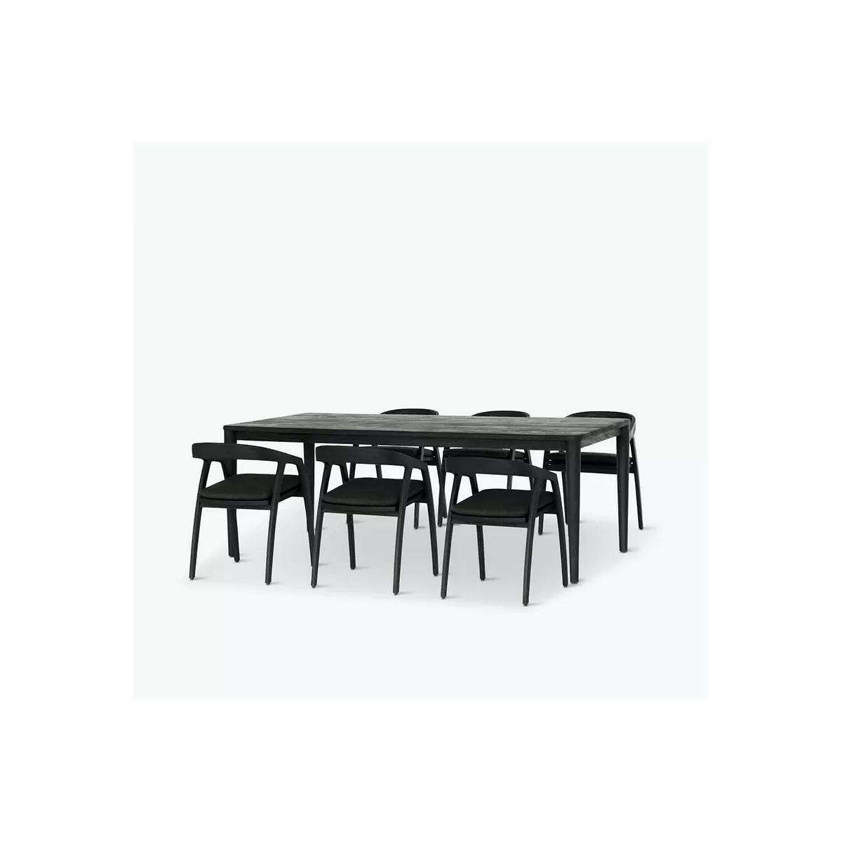 Table de repas Teck 220X100 cm Outdoor Anais Noir