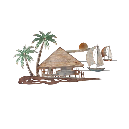 Décoration Murale Métal Tahiti 86X44
