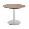 Table Abel ronde 100x100 Naturel pied Blanc