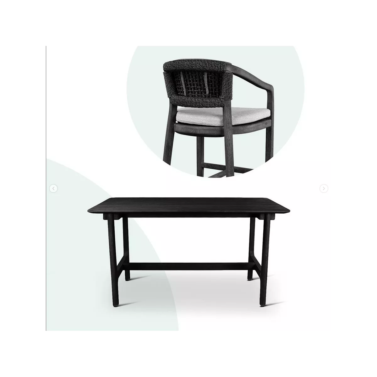 Mange Debout Teck 170x85 cm Outdoor Anais Noir