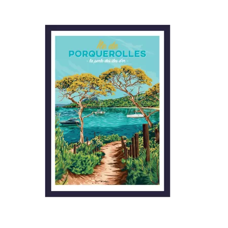 Tableau Pubicité Porquerolles 30x40