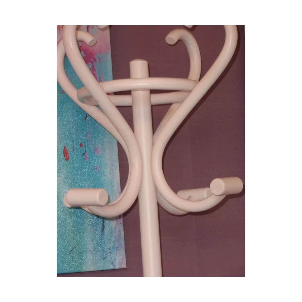 Porte  Manteaux Rotin Coloris Blanc