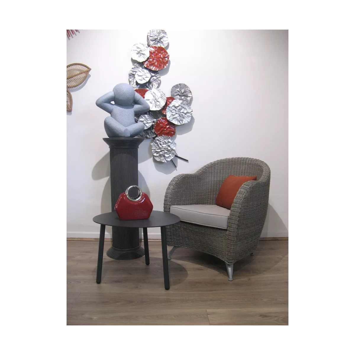 Colonne Romaine en Rotin H.91 cm Titan