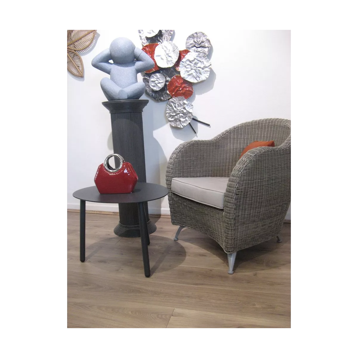 Colonne Romaine en Rotin H.91 cm Titan