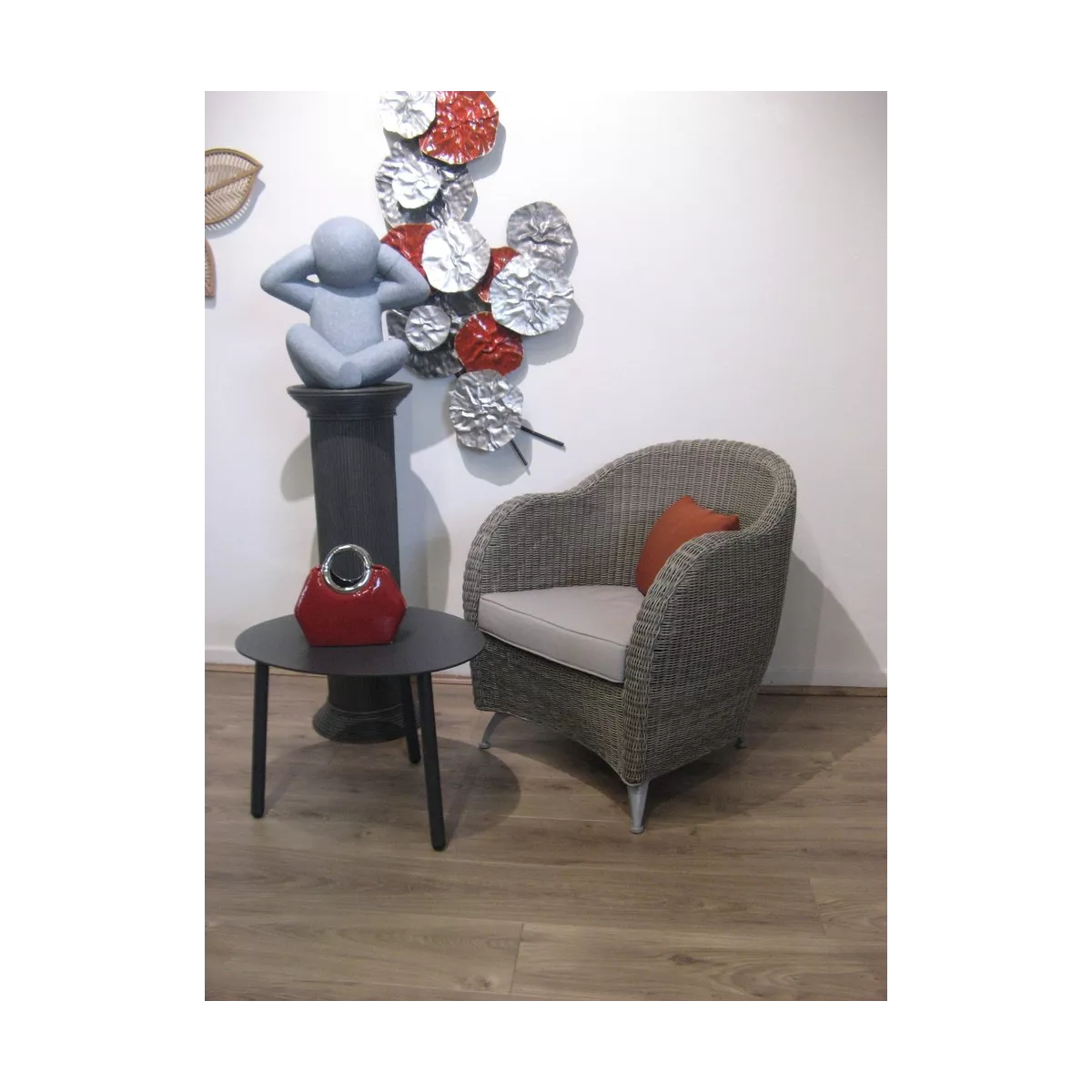 Colonne Romaine en Rotin H.76 cm Titan
