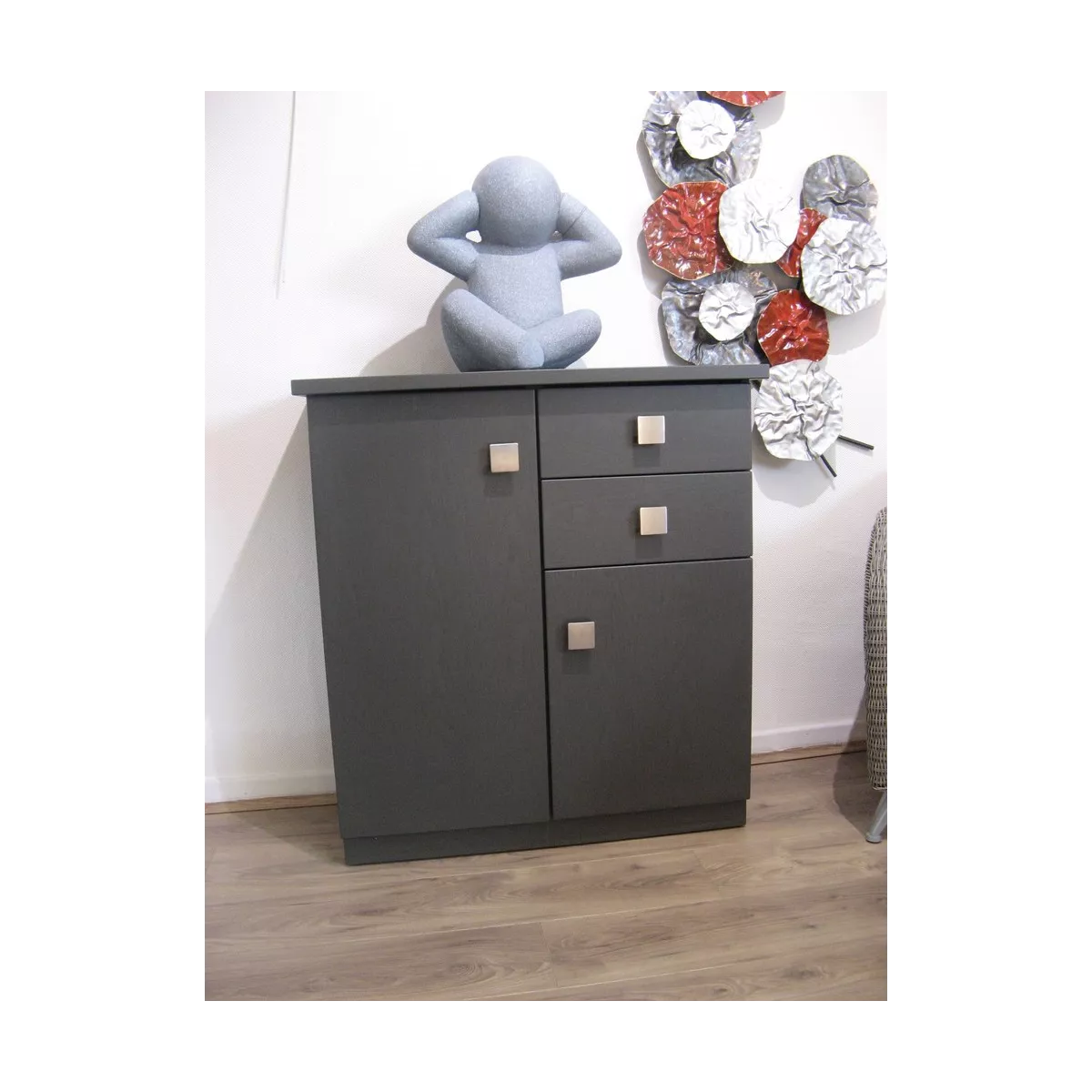 Meuble Naxos 84x37 : 2 Portes et 2 Tiroirs Titan