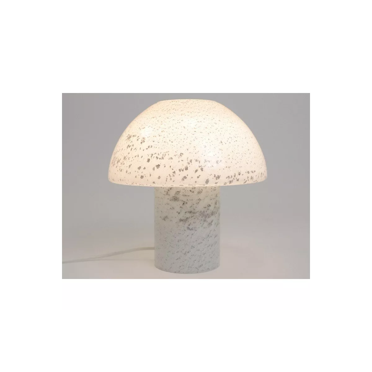 Lampe Champignon en Verre Blanc H.25cm