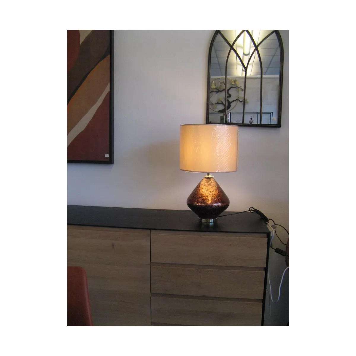 Lampe Allure Verre cuivre 32x53
