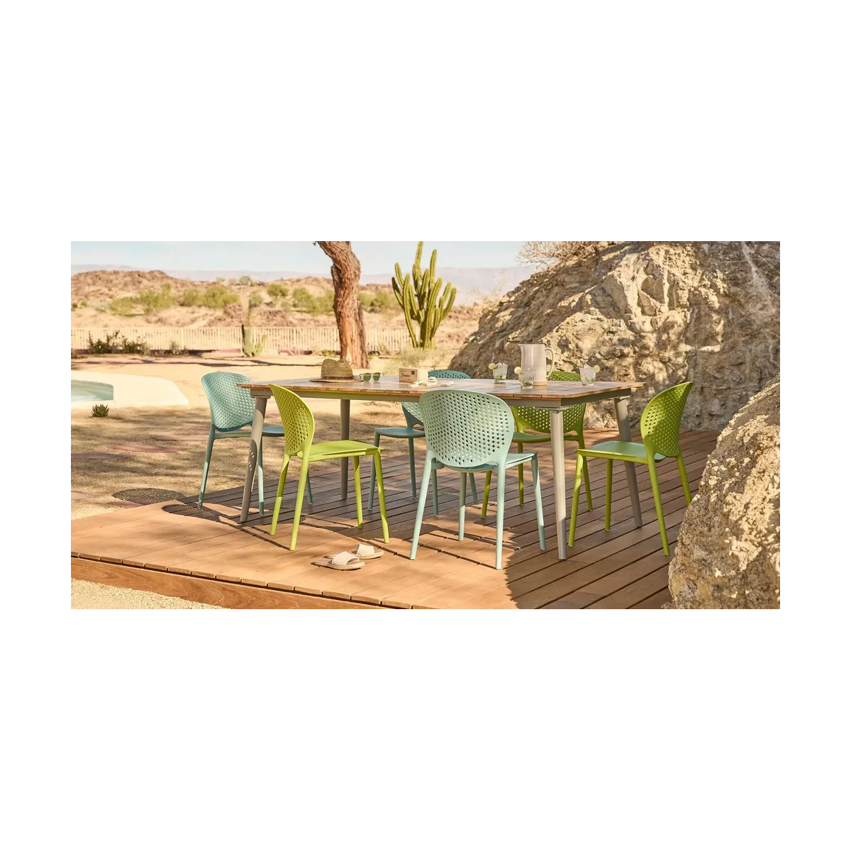 Chaise  Malta en Résine Vert