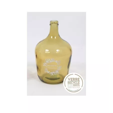 Vase Dame Jeanne Verre Jaune H.18