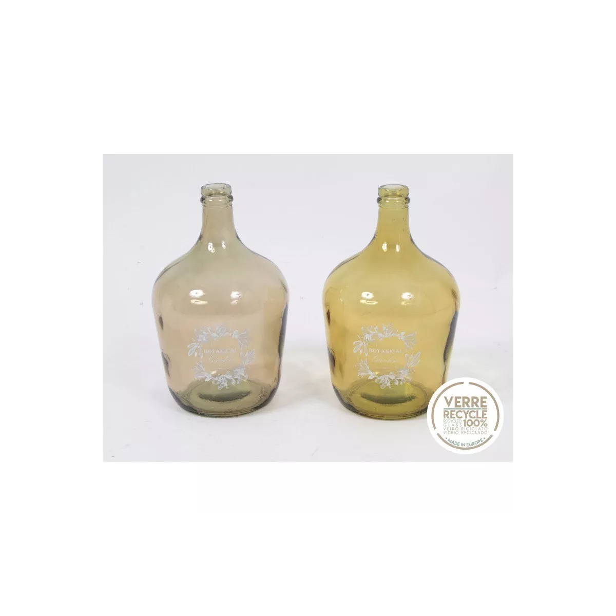 Vase Dame Jeanne Verre Jaune H.18