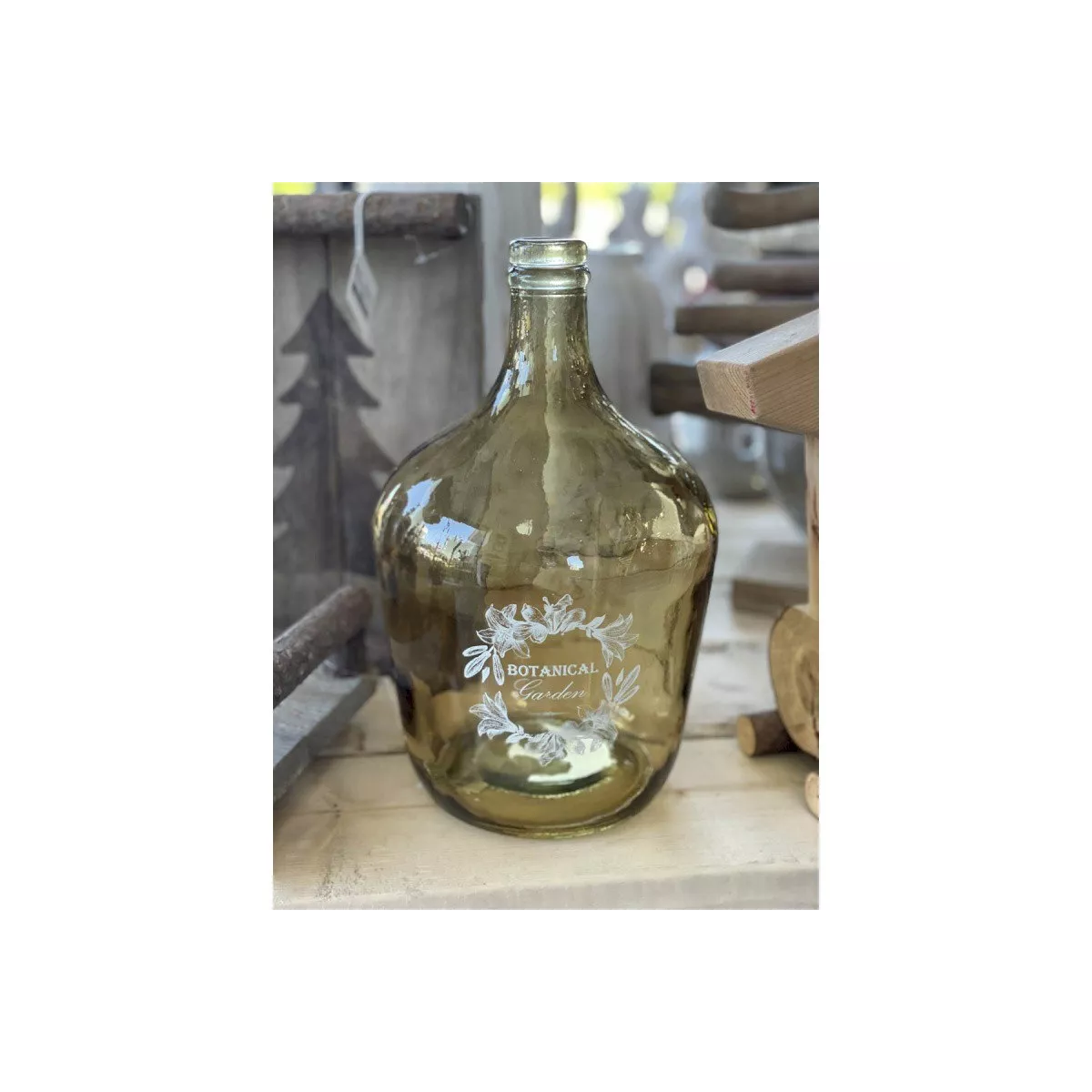 Vase Dame Jeanne Verre Jaune H.18