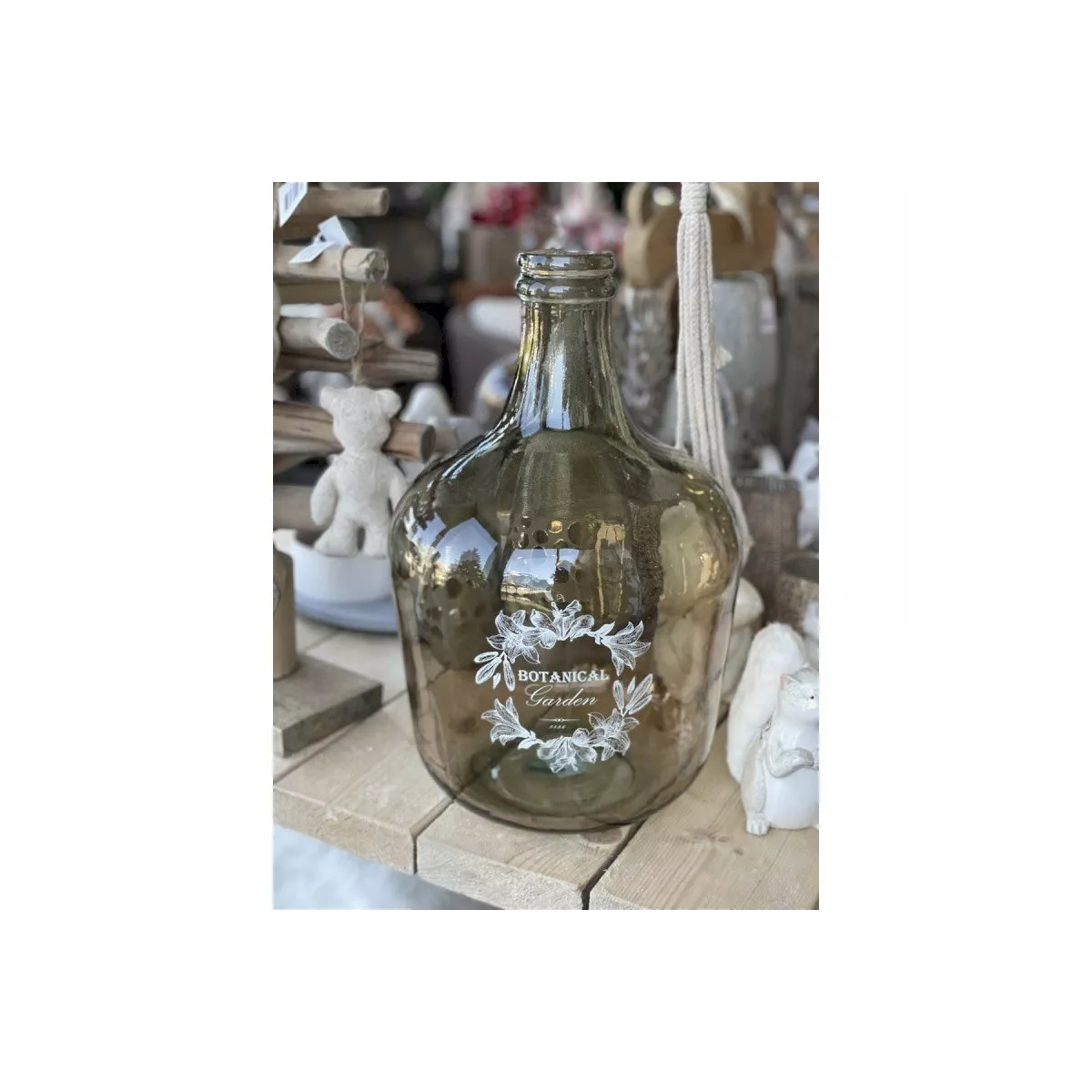 Vase Dame Jeanne Verre Ambre H.18