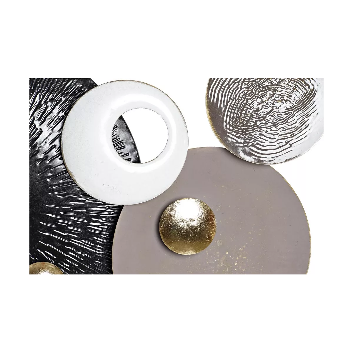 Déco Murale Disques Noir Gris 120x56