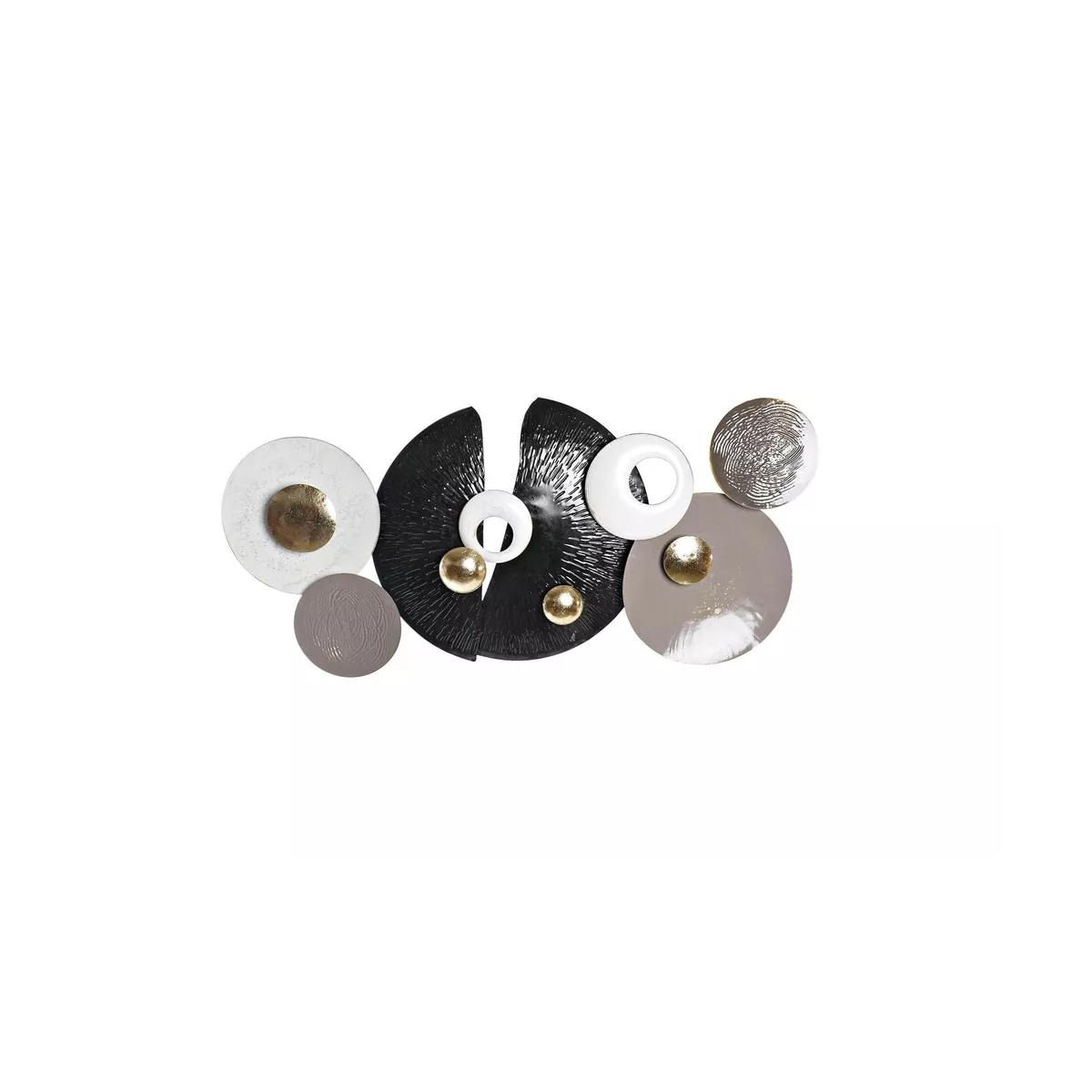 Déco Murale Disques Noir Gris 120x56