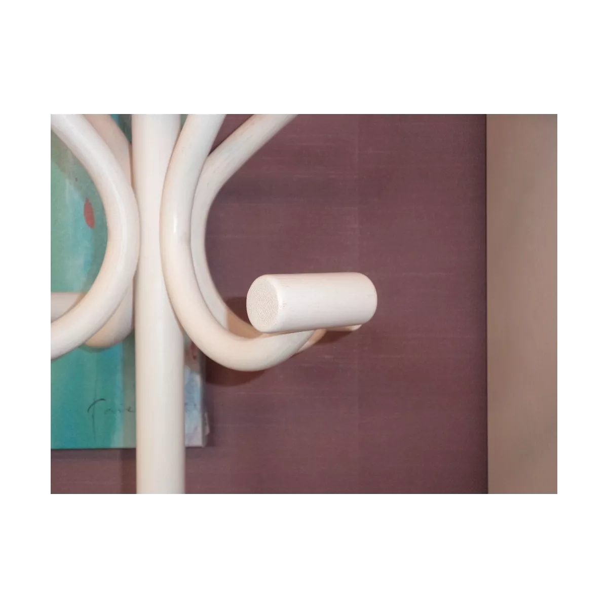 Porte  Manteaux Rotin Coloris Blanc