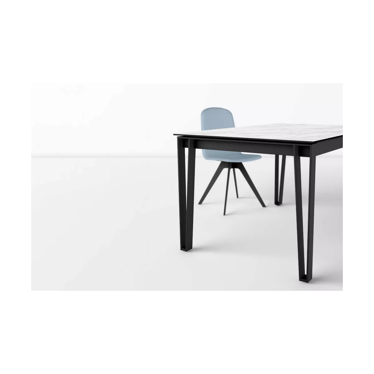 Table Osaka 140cm en Céramique Marbre Blanc