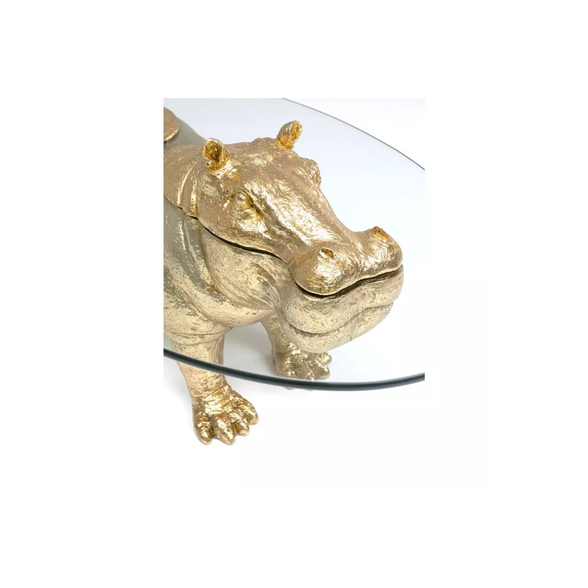 Table basse Animal Hippopotame Doré