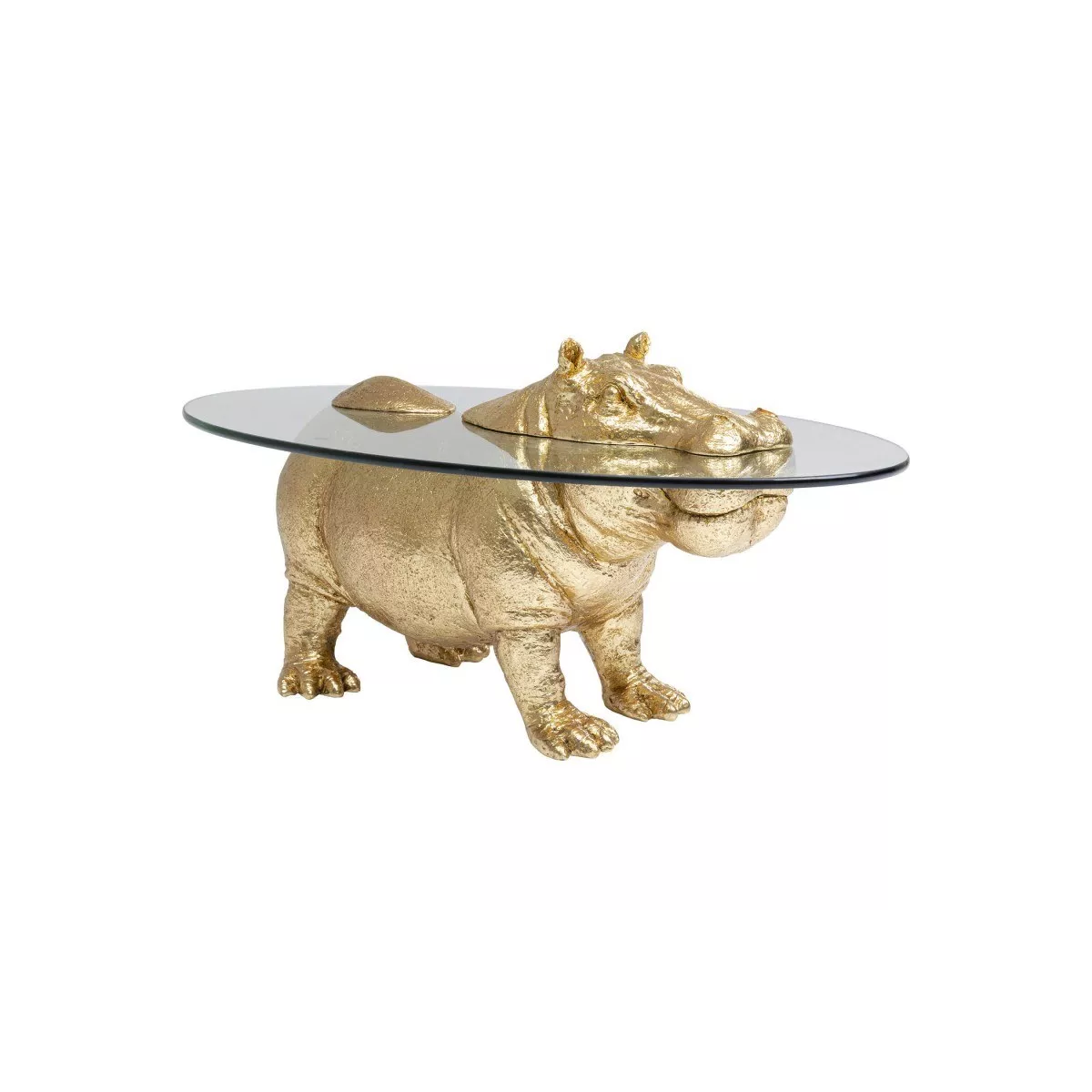 Table basse Animal Hippopotame Doré