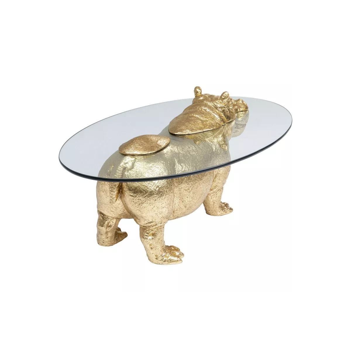 Table basse Animal Hippopotame Doré