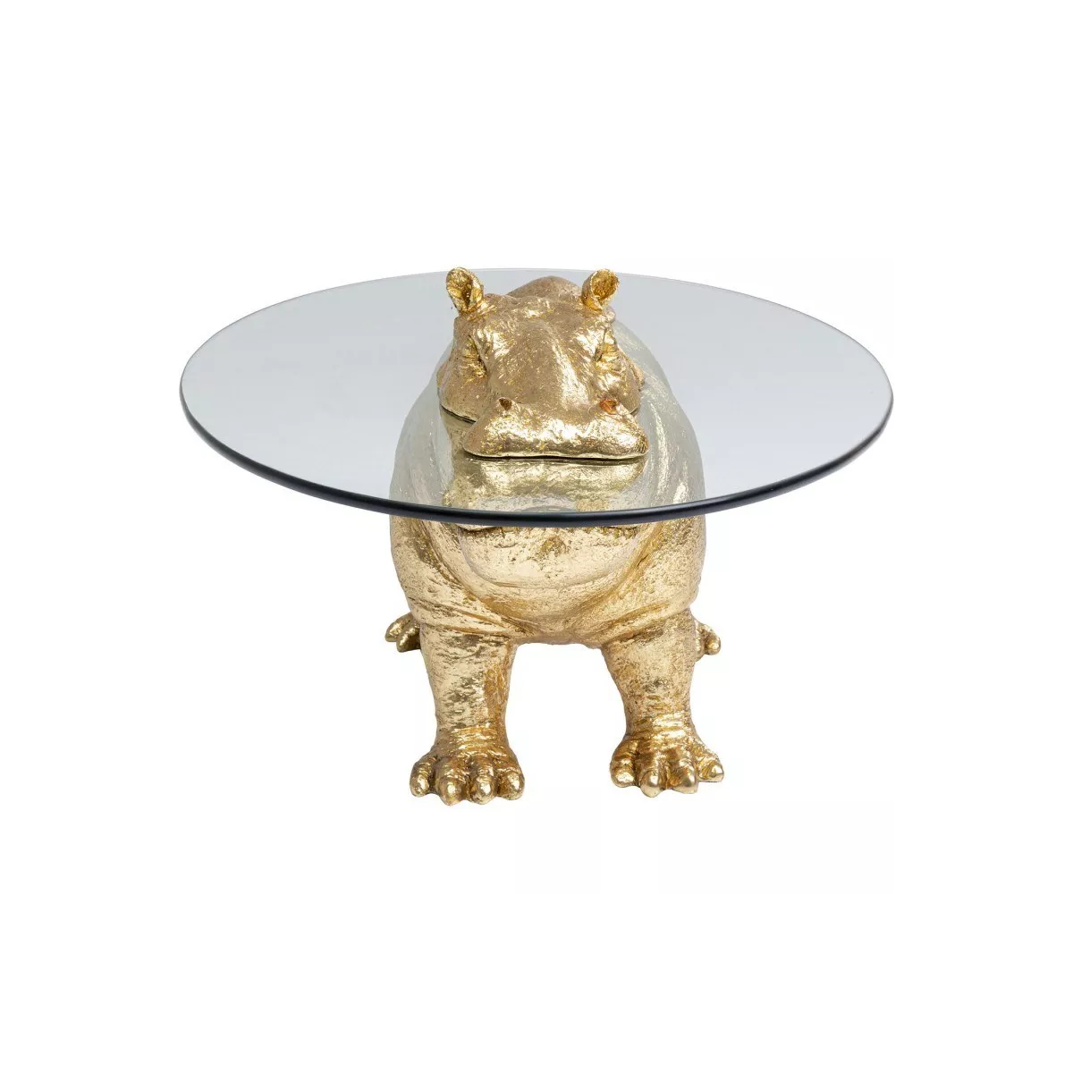 Table basse Animal Hippopotame Doré