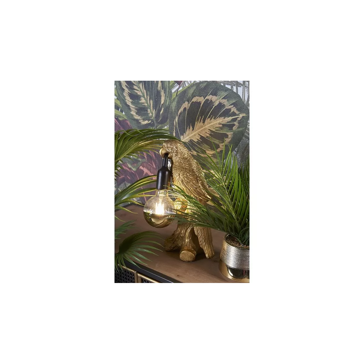 Lampe Perroquet Or H.36cm