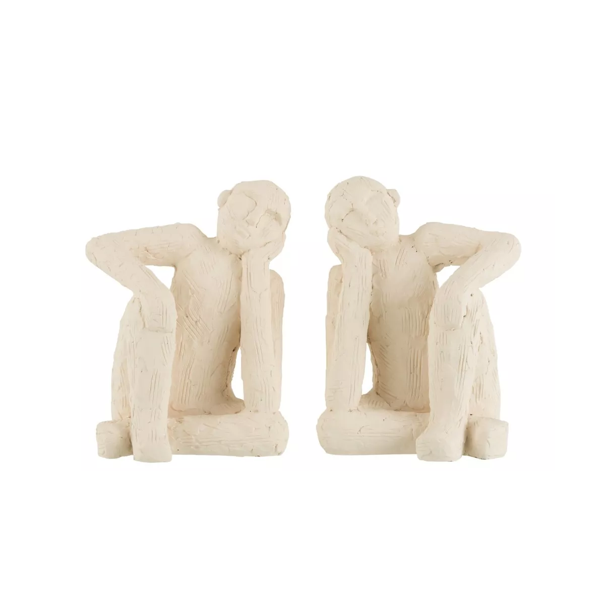 2 Personnages Assis Serre-livre