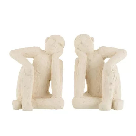 2 Personnages Assis Serre-livre
