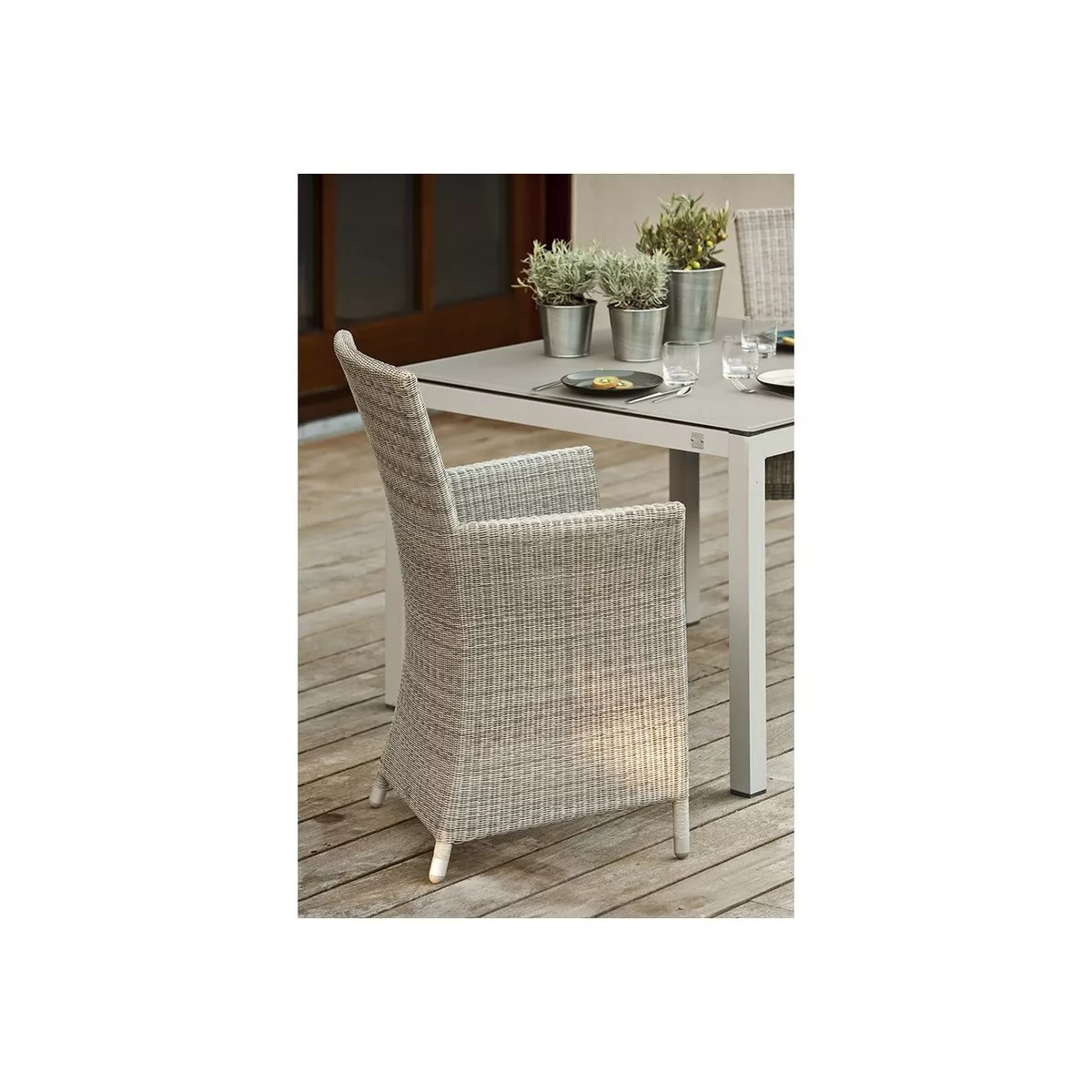 Fauteuil Nevis Résine Gris