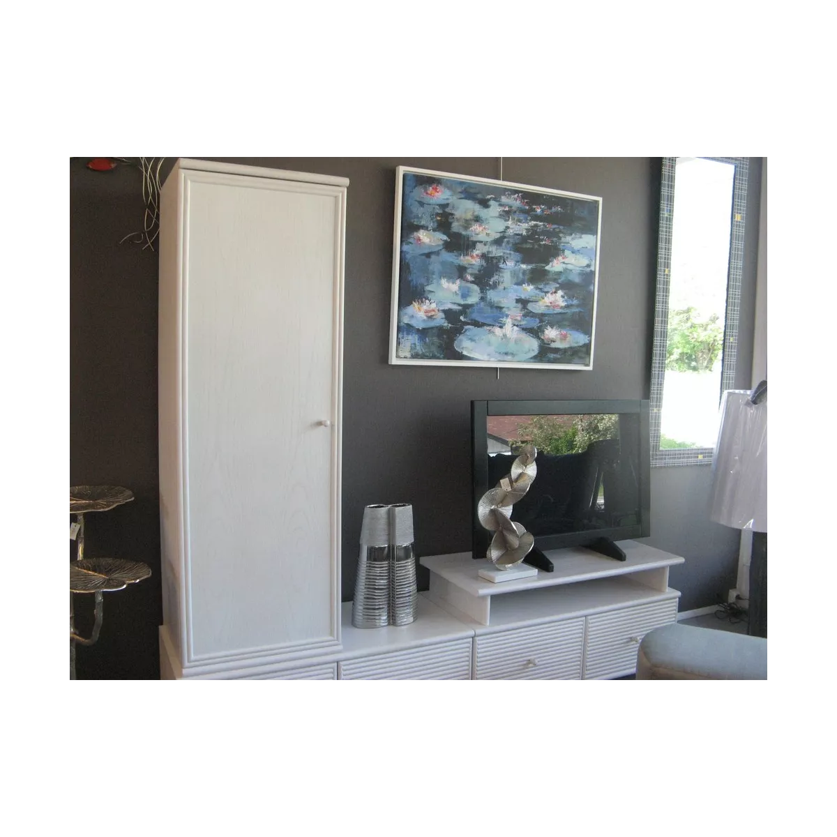 Tableau Nénuphars 90x70 blanc