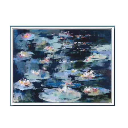 Tableau Nénuphars 90x70 blanc