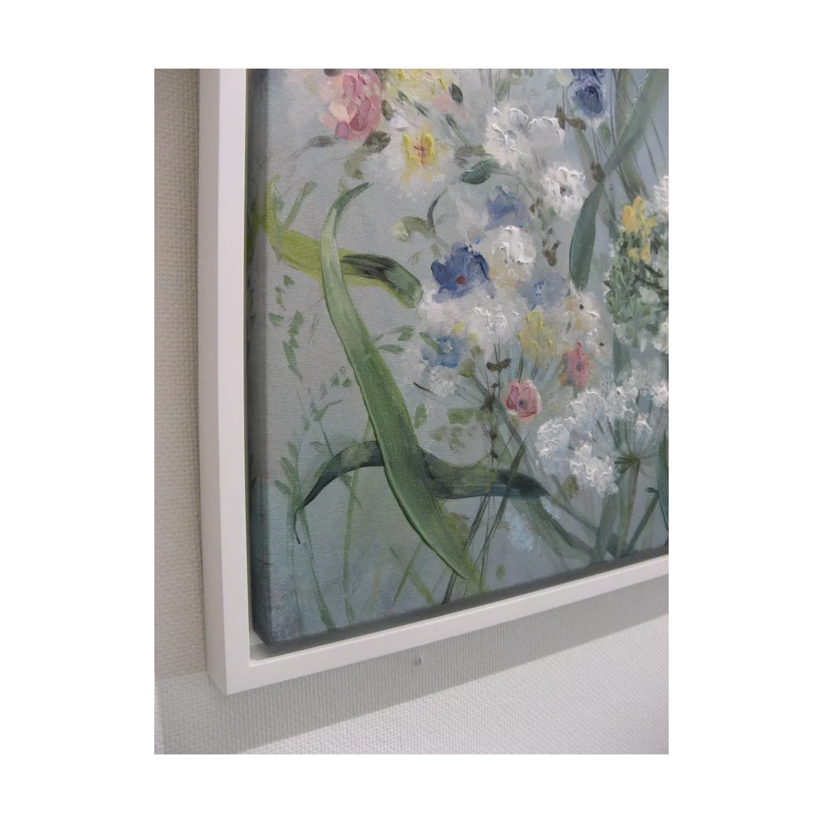 Tableau Fleurs d'Aneth 70x70 blanc
