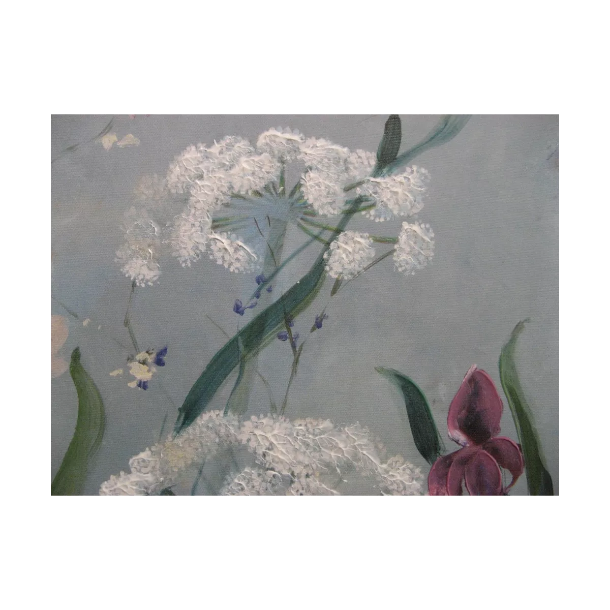 Tableau Fleurs d'Aneth 70x70 blanc