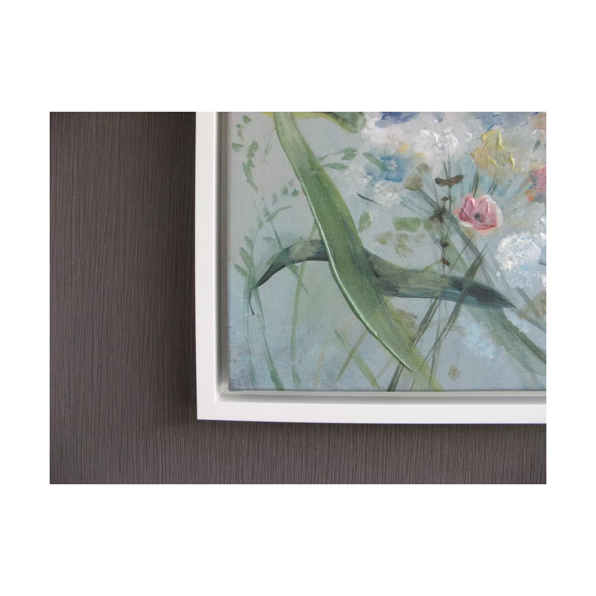 Tableau Fleurs d'Aneth 70x70 blanc