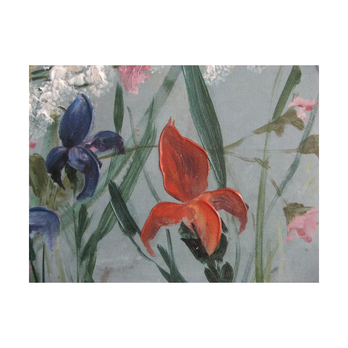 Tableau Fleurs d'Aneth 70x70 blanc