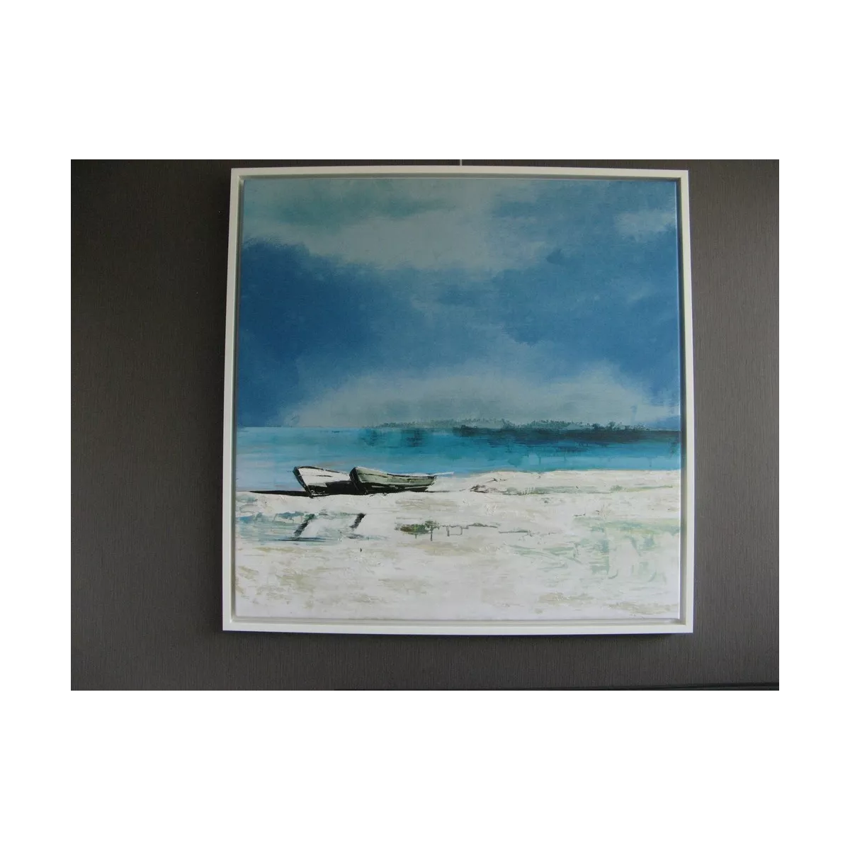 Tableau Avant L'Orage 80x80 blanc
