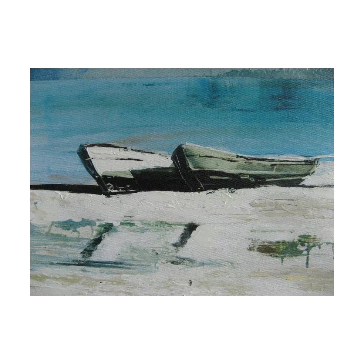 Tableau Avant L'Orage 80x80 blanc