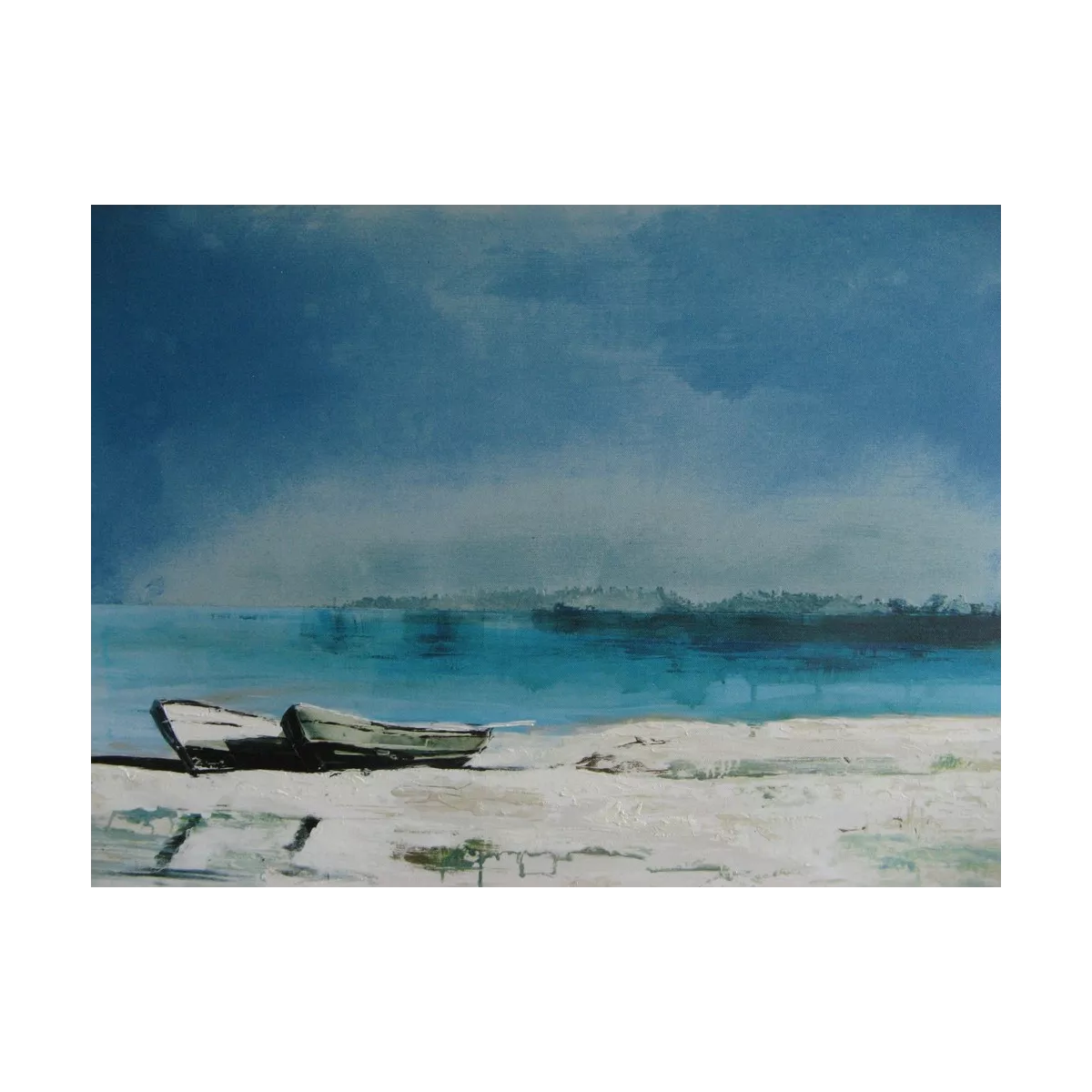 Tableau Avant L'Orage 80x80 blanc
