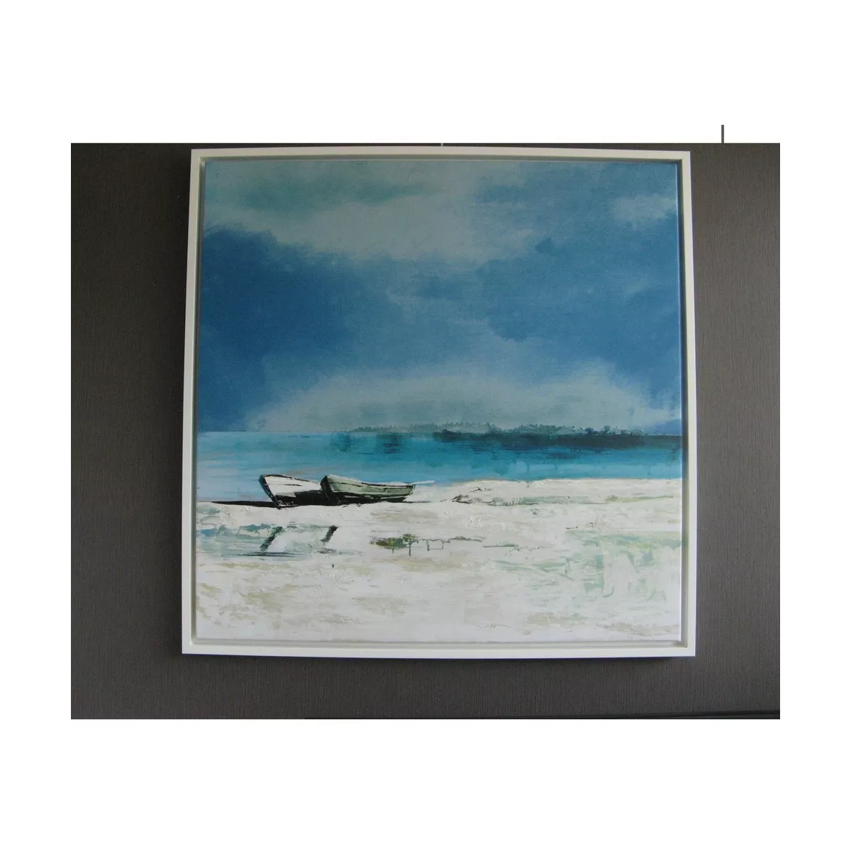Tableau Avant L'Orage 80x80 blanc