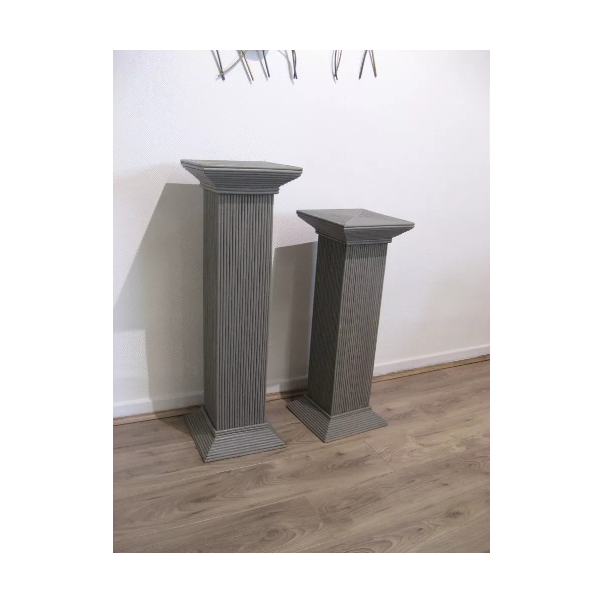 Colonne Grecque en Rotin H.91 cm Taupe