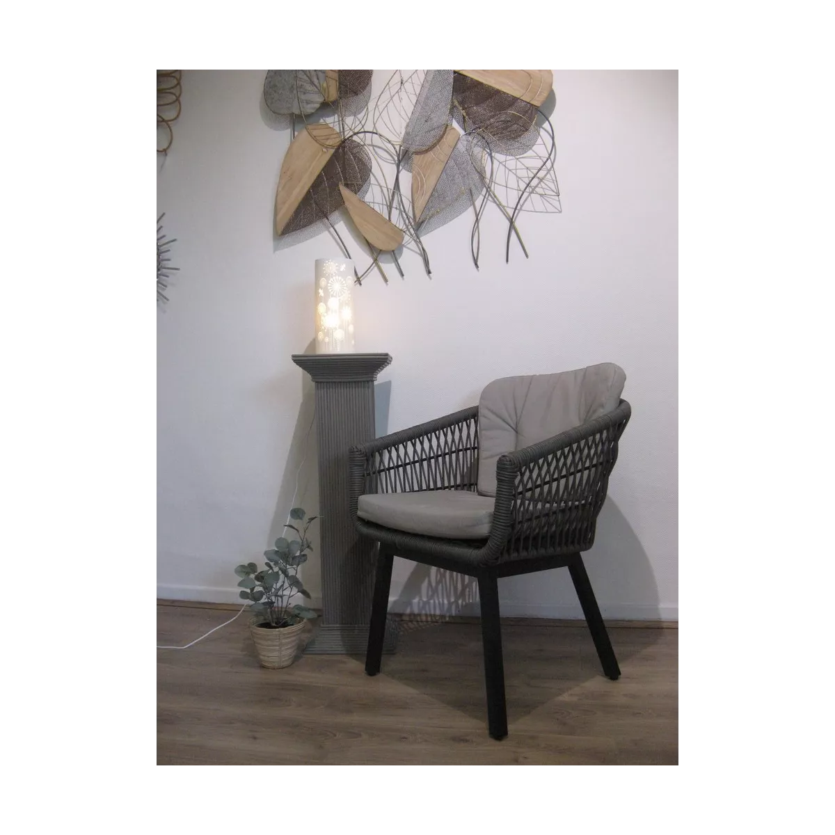 Colonne Grecque en Rotin H.91 cm Taupe
