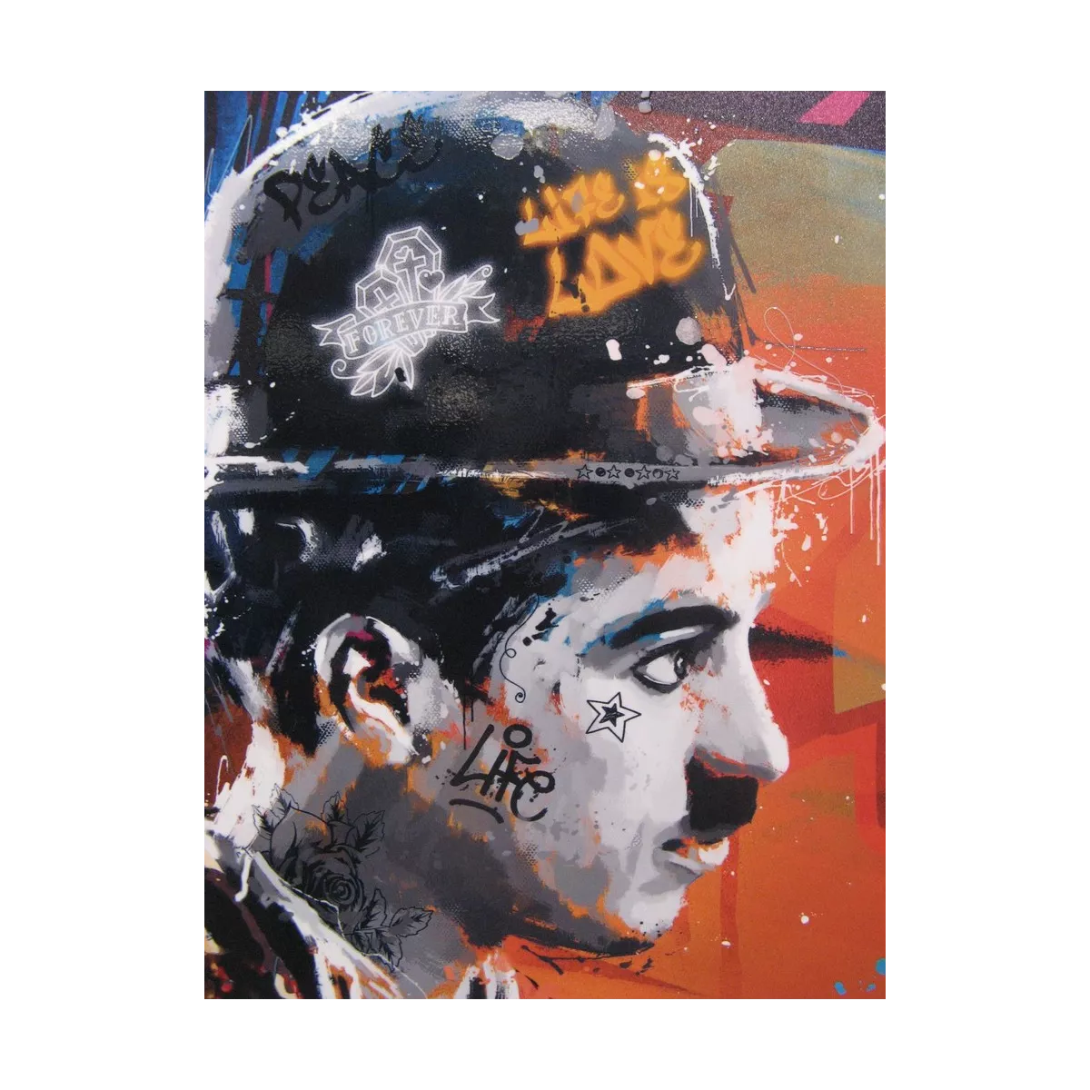 Tableau Romaric, Charlie Chaplin et le Papillon