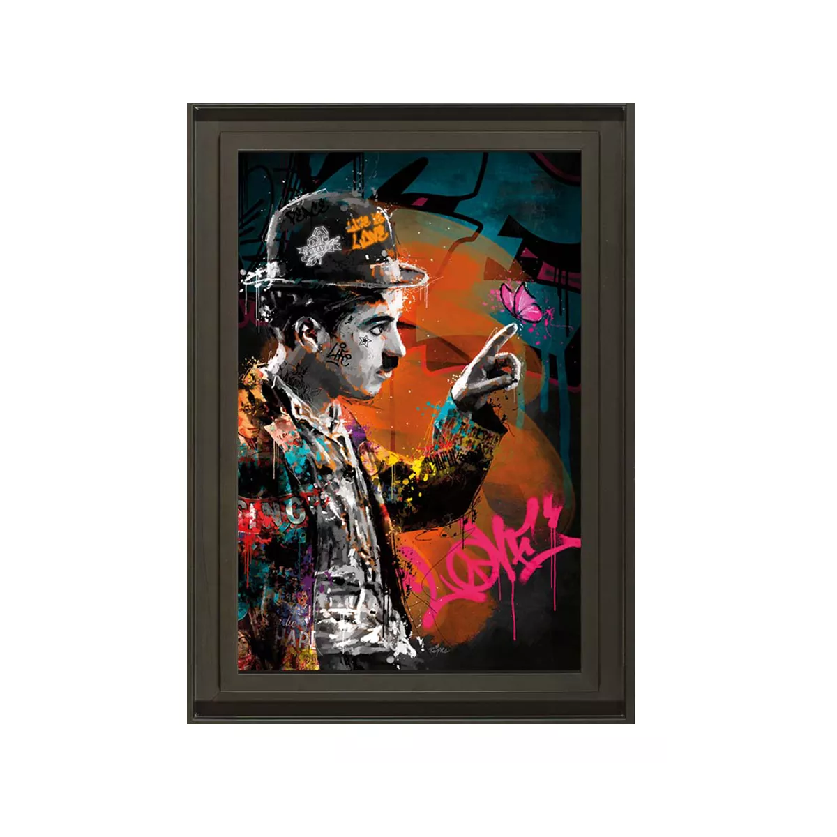 Tableau Romaric, Charlie Chaplin et le Papillon