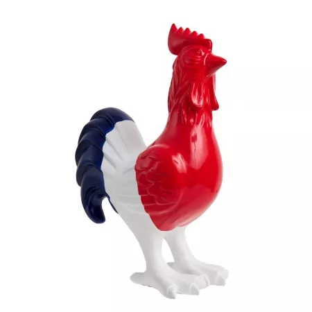 Sculpture Coq Tricolore H.50