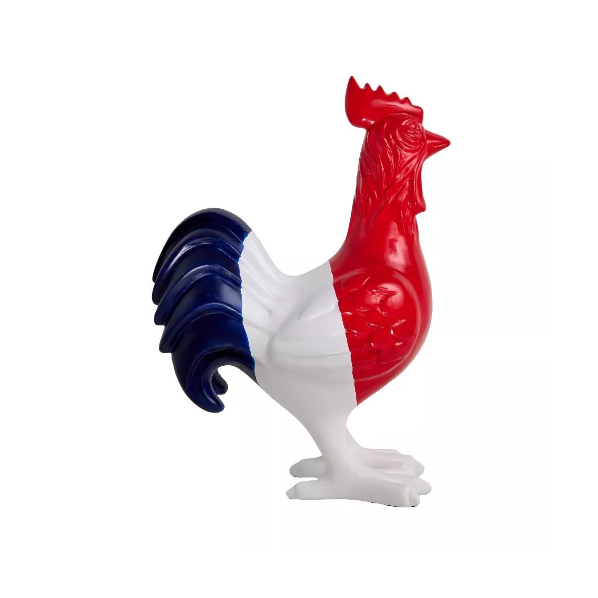 Sculpture Coq Tricolore H.50