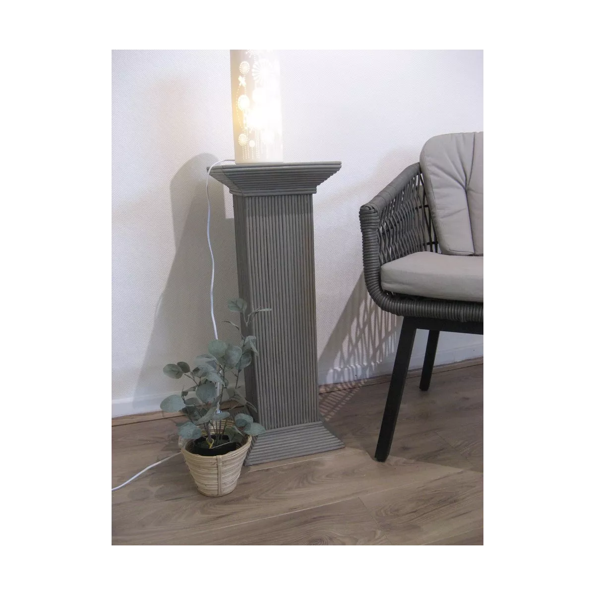 Colonne Grecque en Rotin H.67 cm Taupe