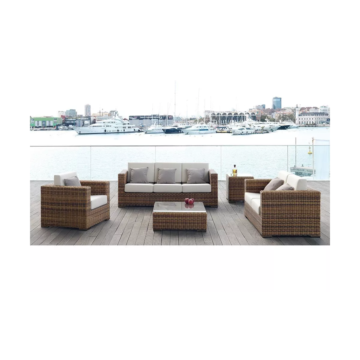 Salon Dakar: canapé 3p + 2 fauteuils