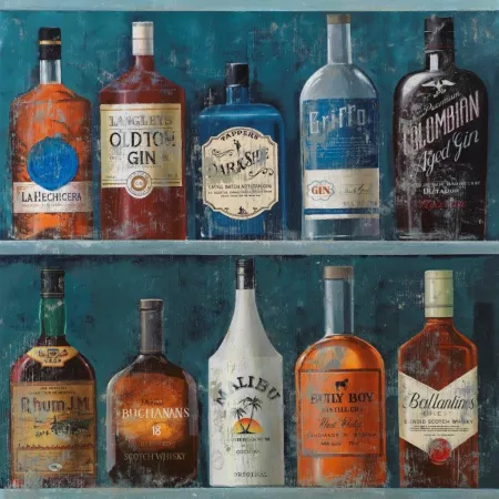 Tableau Vieilles Bouteilles 75x75
