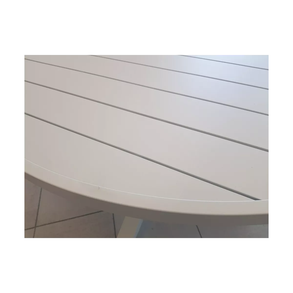 Table Nerja 145 en Aluminium blanc avec allonge